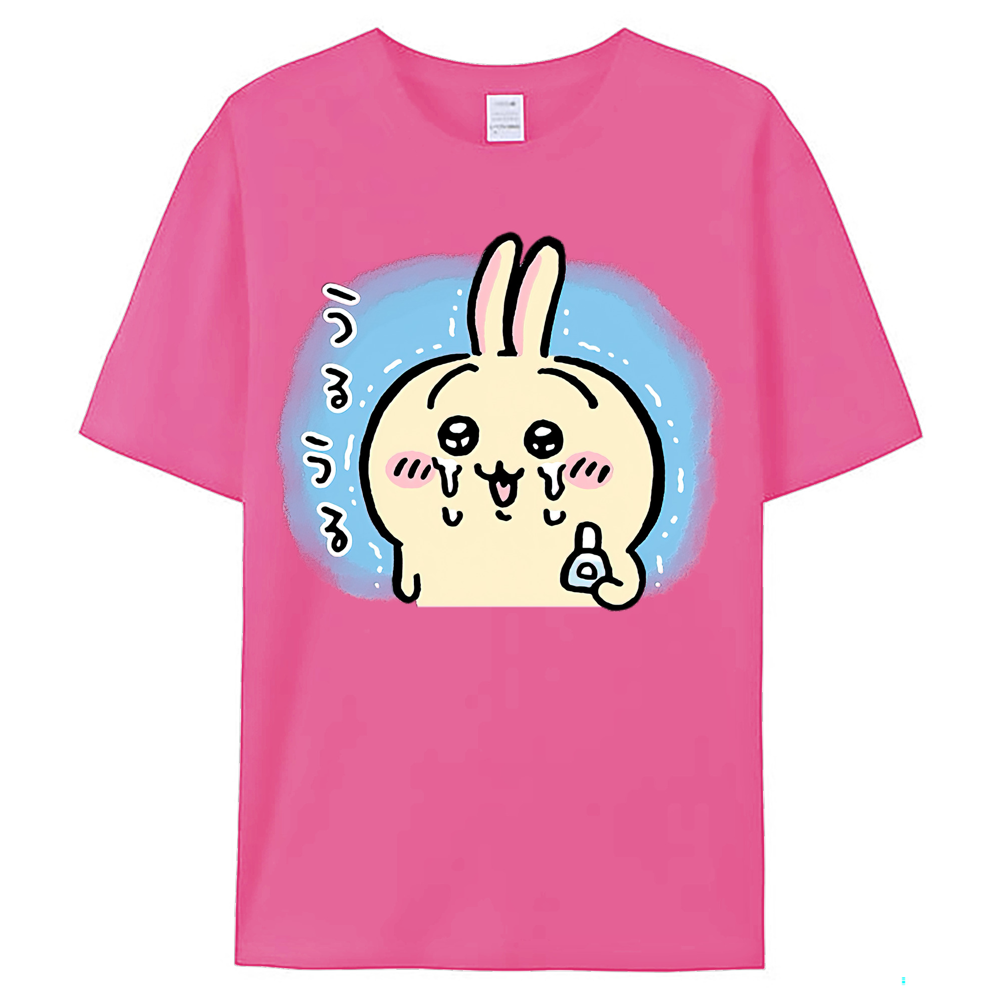 （画像用） ちいかわ うさぎ Chii-kawa usagi レディースカジュアルプリントTシャツ（綿100％）
